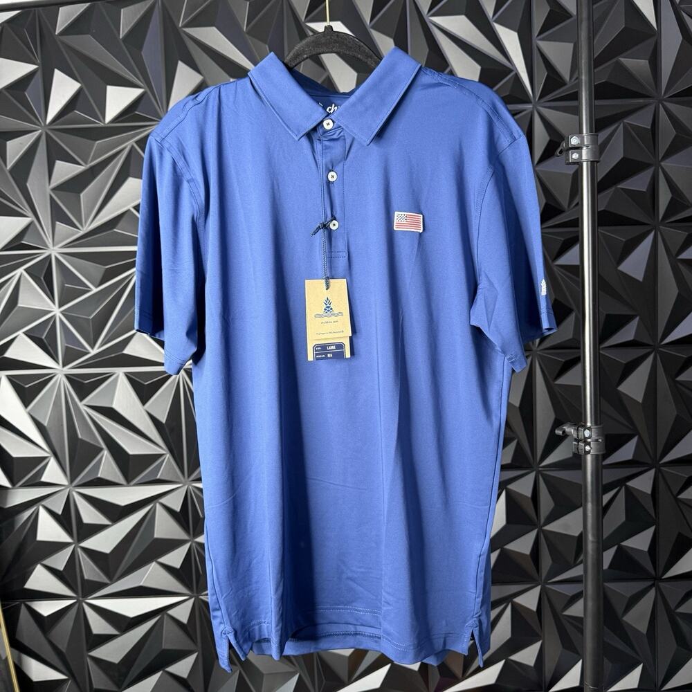 Chubbies Mens Performance Polo Large Blue